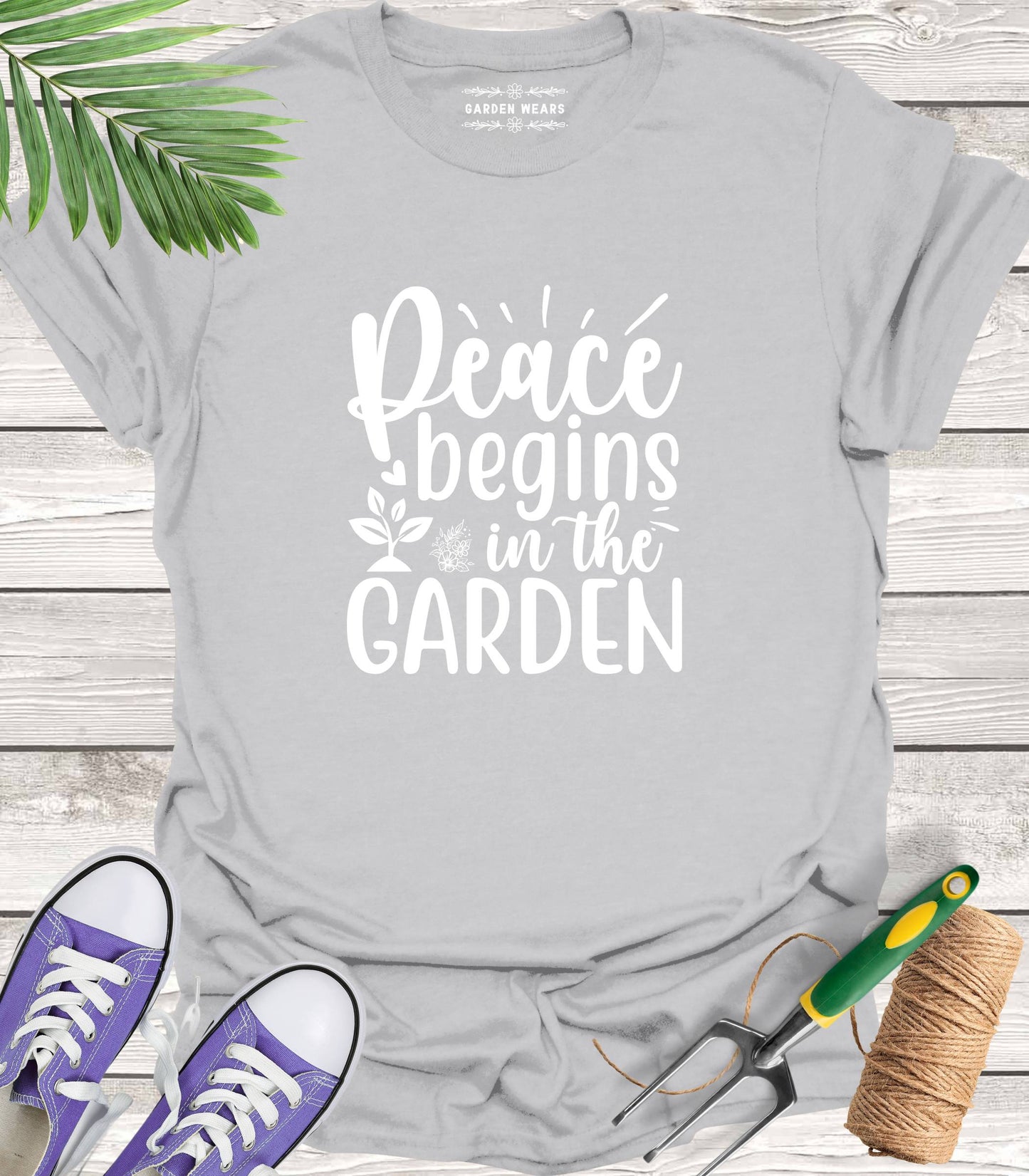 Unisex 100% Cotton T-shirt,  Peace Begins In The Garden