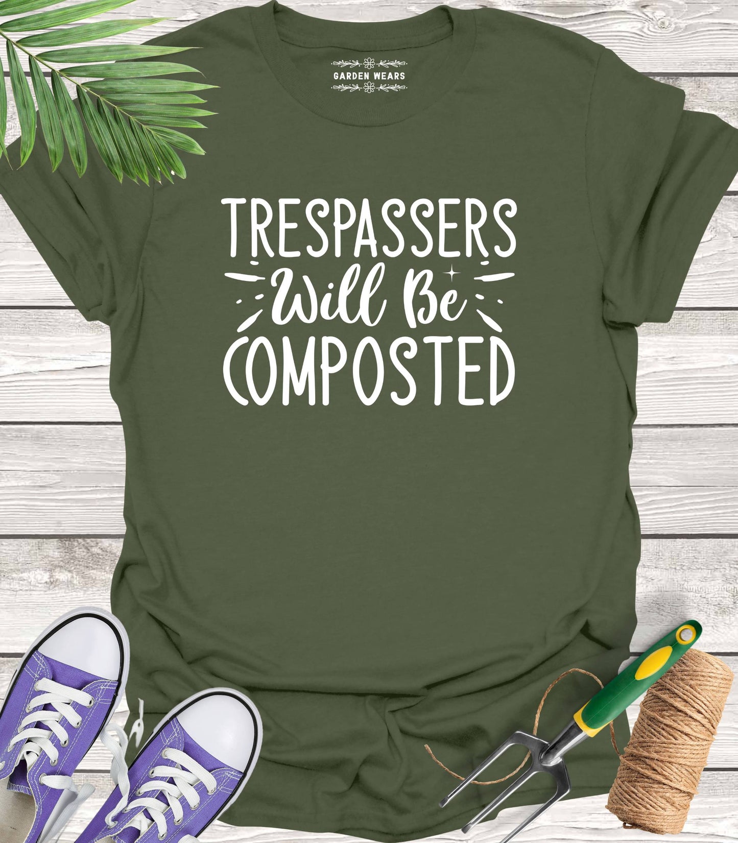 Unisex 100% Cotton T-shirt,  Trespassers Will Be Composted